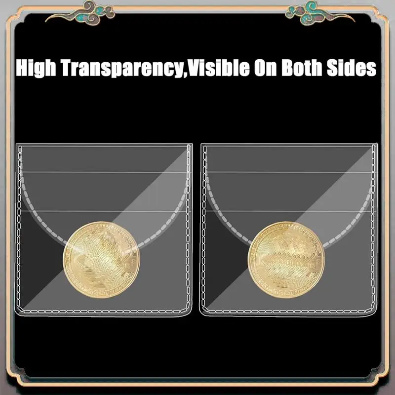 

Durable 150 Piece Single Pocket Coin Flip Coin Sleeves Holders 2.2 X 2 Inch Transparent PVC Coin Protectors Coin Holders (Round)