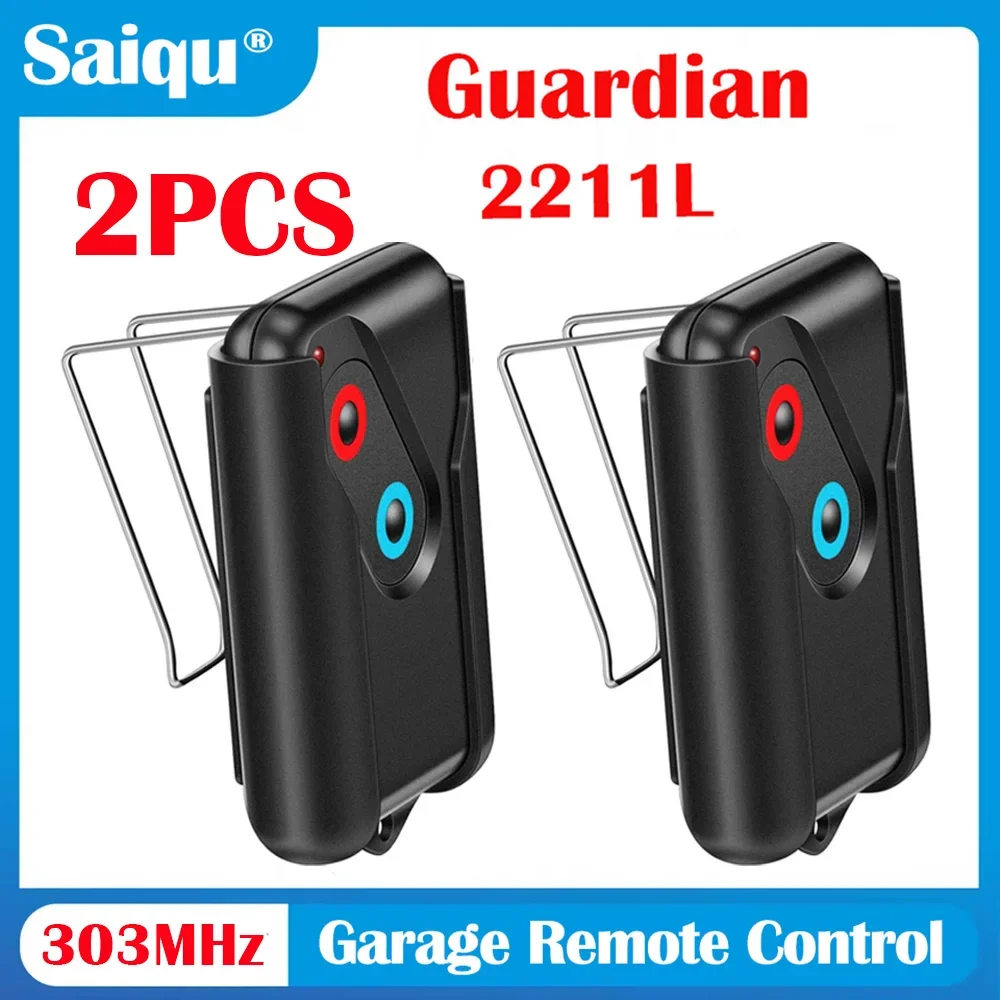Boss Compatible with Guardian Steel-Line 2211-L 303MHz Rolling Code 2 Buttons 2PCS Garage Door Gate Door Opener