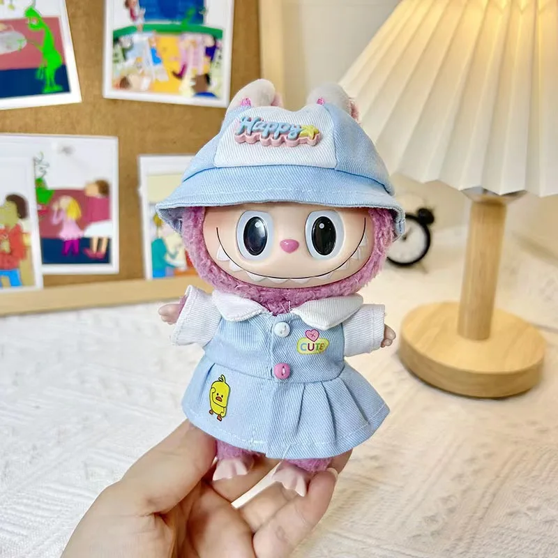 

For 17cm Labubu V1v2v3 High Energy Ah Clothes Kindergarten Set Dress Girl Pink Set Cute Children'S Styling Baby Clothes Gift