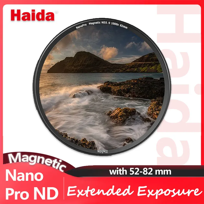 

Haida NanoPro Magnetic ND Filter ND0.9 ND1.8 ND3.0 Extended Exposure Atomizing Streams for Slow-motion Shooting Light Reduce