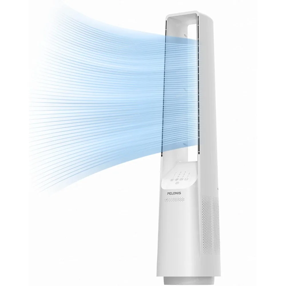 Bladeless Tower Fan with 26-33ft Powerful Airflow, Alexa and Google Compatible, 6-Speed Settings, Quiet DC Motor, 120°