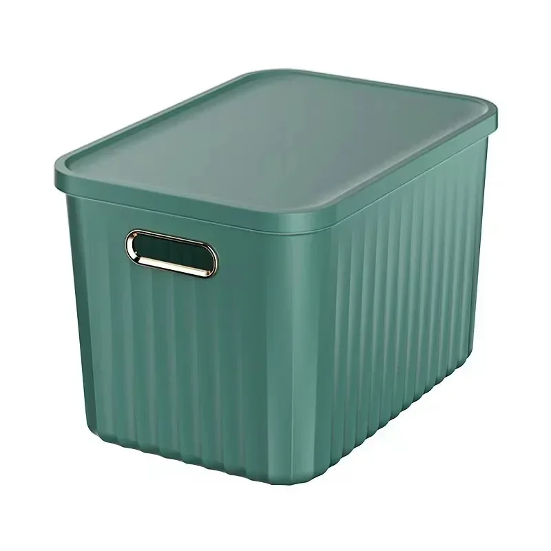 Solid Color Miscellaneous Storage Box Household and Snack Storage Box Plastic with Lid Thickened Storage Box Clothing SortingBox