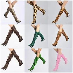 1/6 Scale Wrinkle Knee High Boots Trendy High Heel Shoes for 12inch Figure FR6.0 Nu.face 3.0 Fashion Royalty ⅡFR2 Kissmela