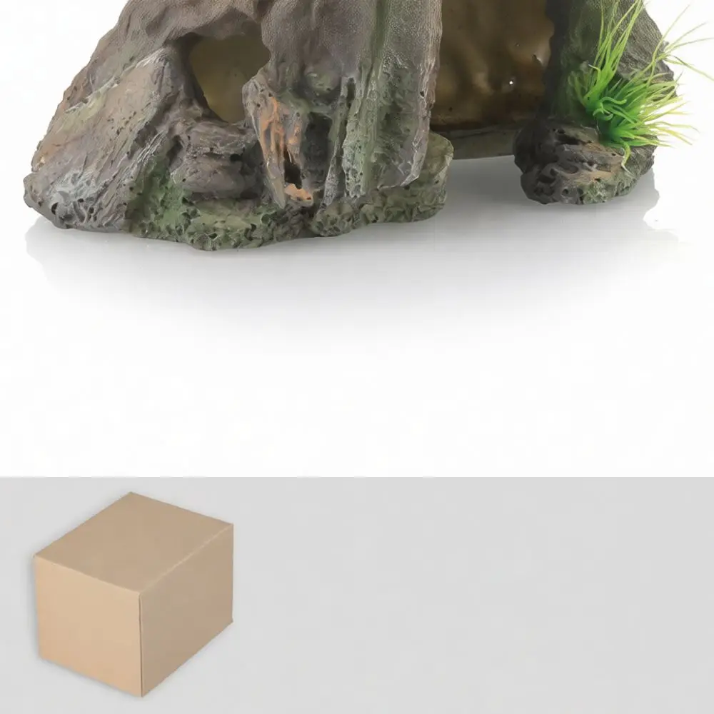Decorative Resin Cave Hideout Reptile House Fish Tank Landscape Accessory Basking Platform For Turtle Gecko Aquatic Habitat