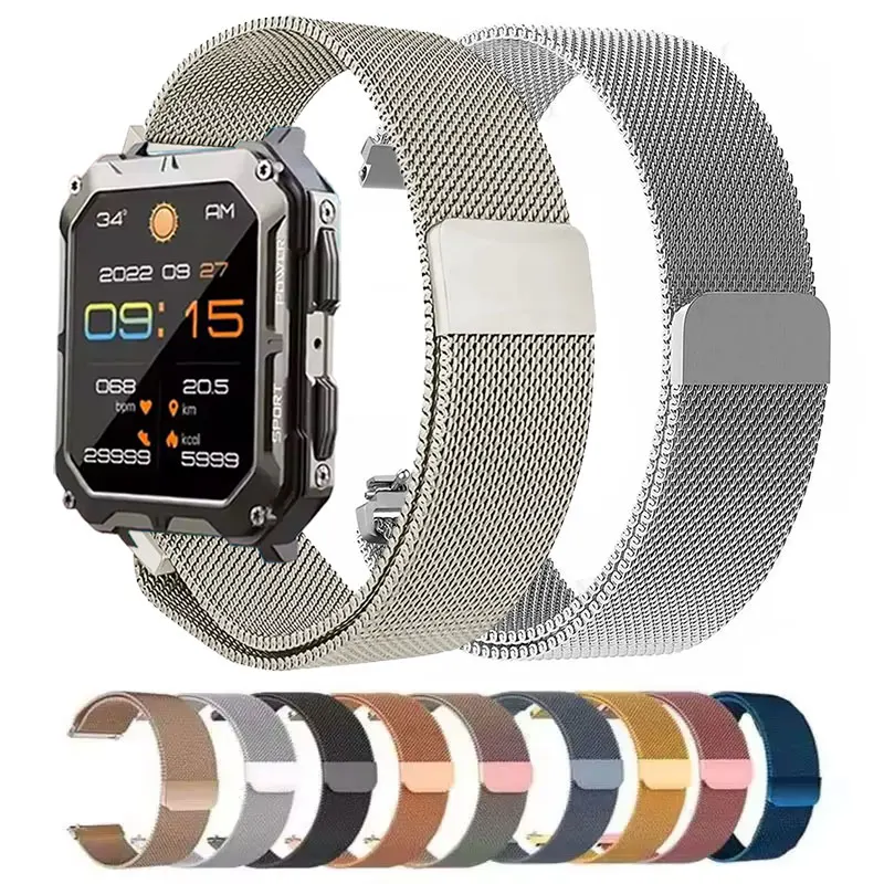 Milanese Loop Strap Für C20 Pro Band Magnetische Metall Armband 22mm Correa Für NEUE C20 Pro Smartwatch Zubehör Armband