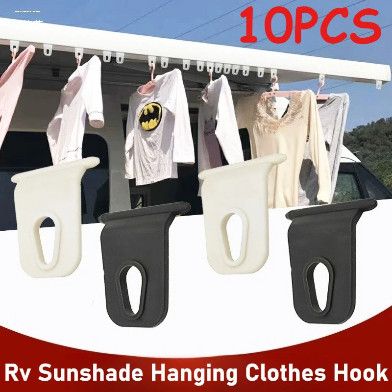 

10 шт., белый/черный универсальный тент, крючки для одежды, вешалки для автофургона, каравана, вечерние светильники, держатель для автофургона, аксессуары, детали