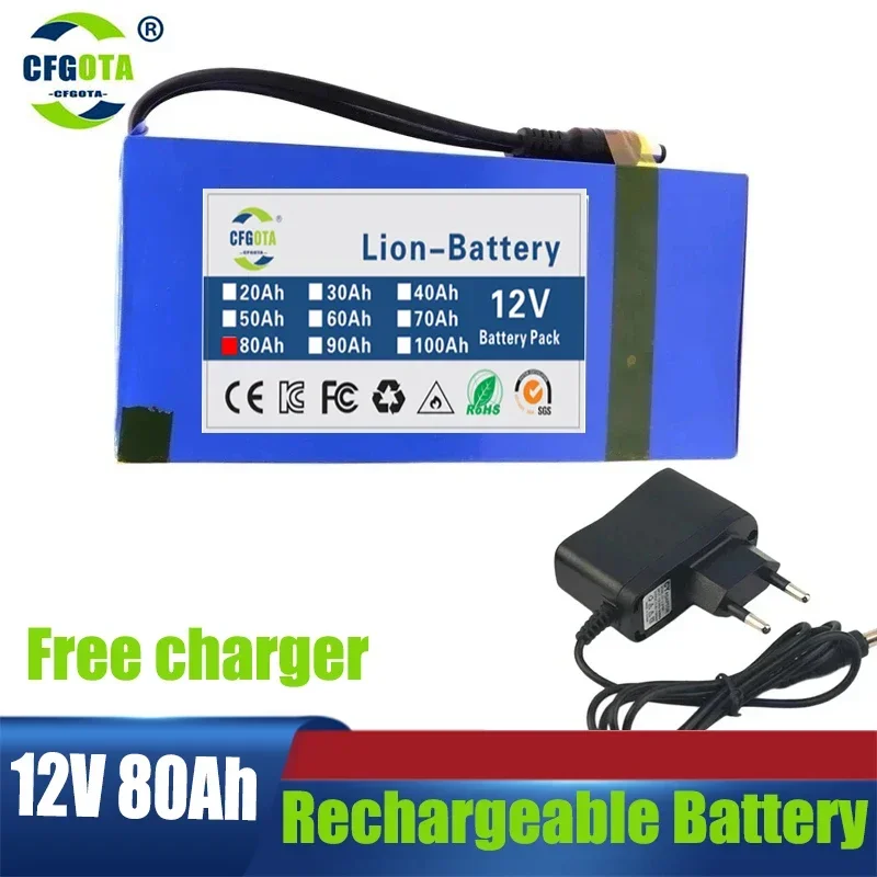 

12V DC battery charging protection battery, 80000mAh, polymer lithium battery, super charging battery, 12V backup polymer lithiu