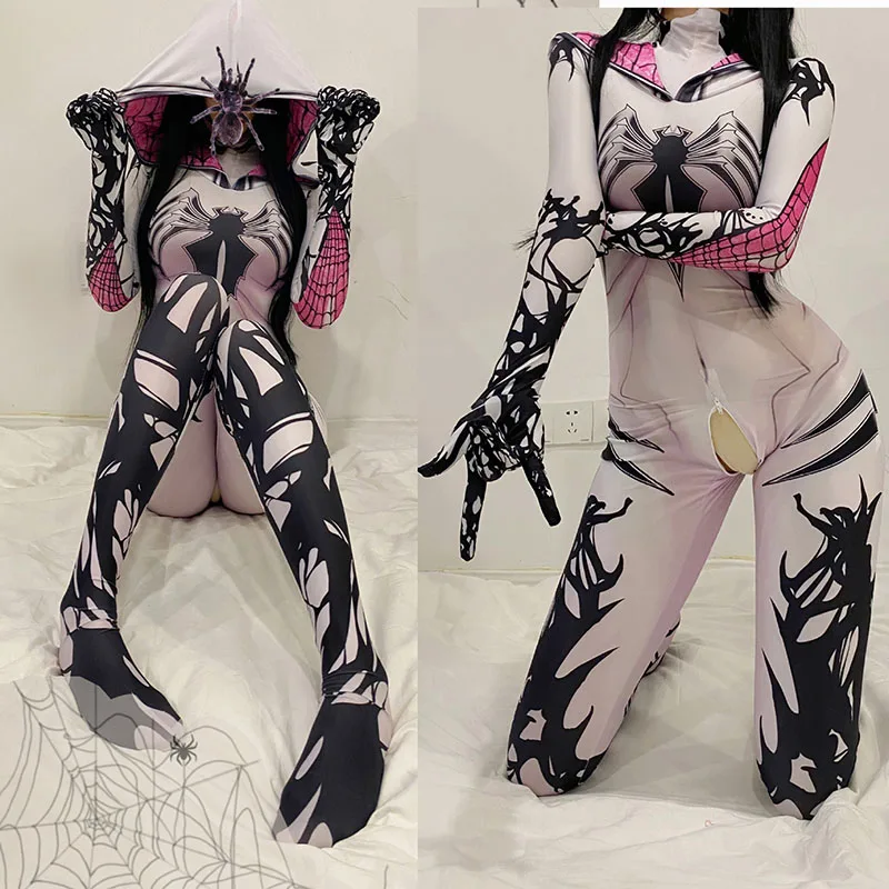 

Gwen Stacy Costume Anti-Gwenom Cosplay Superhero Zentai Suit Spiderman Bodysuit Sexy Jumpsuit for Women Halloween Costumes