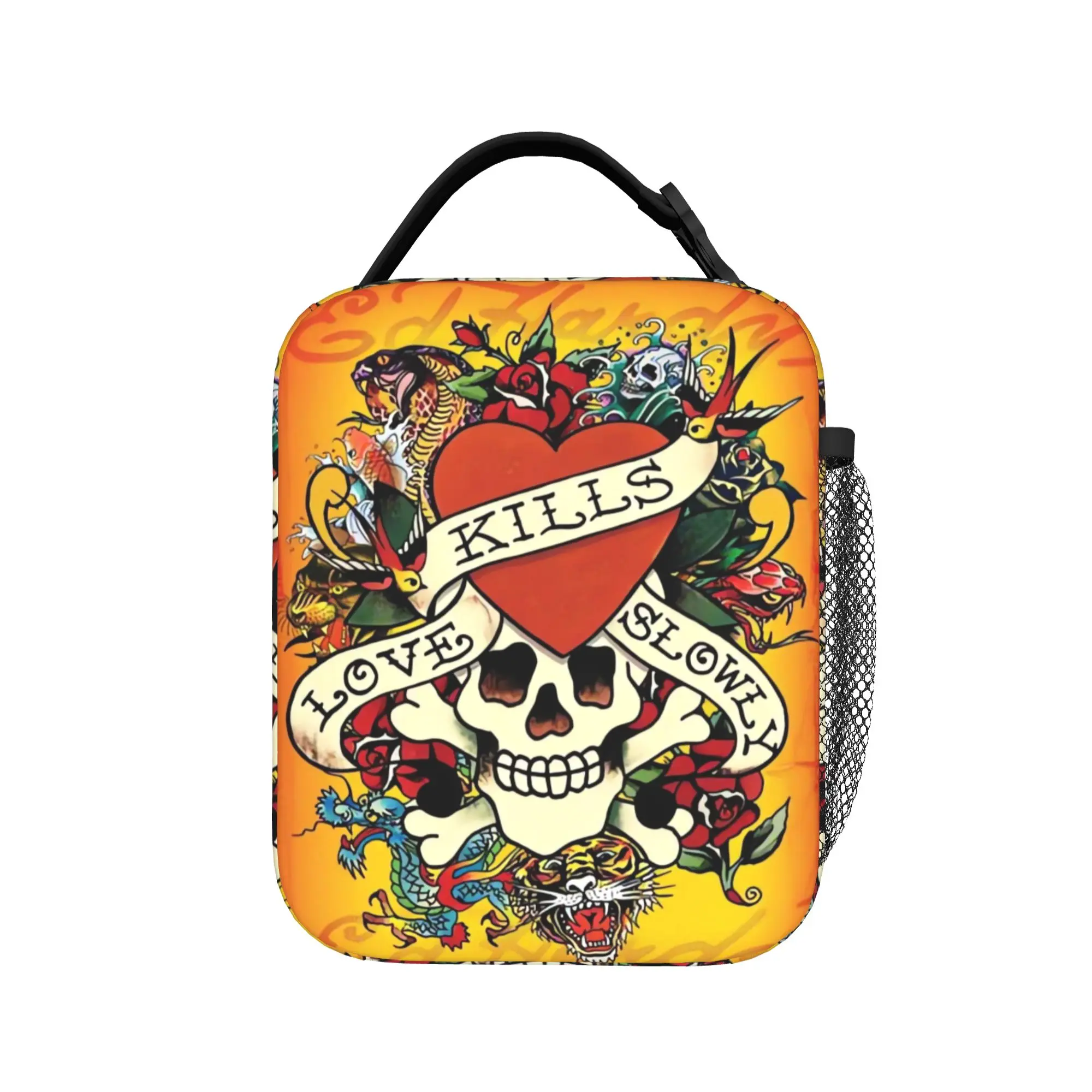 Lunch Bag Eded Hardys  Convenient Lunch Box Women School Graphic Design Cooler Bag Leisure Oxford Thermal Tote Handbags
