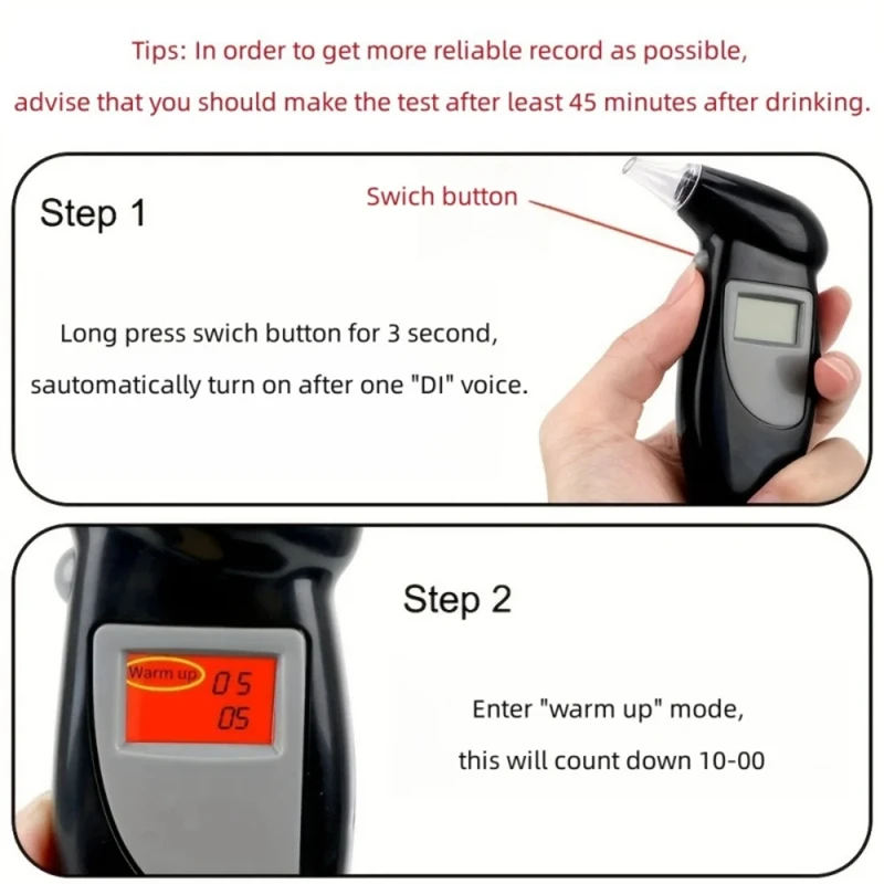 Portable Digital Display Alcohol Detector Breathalyzer Police Alcotester Backlight LED Display breathlyzer alcohol tester