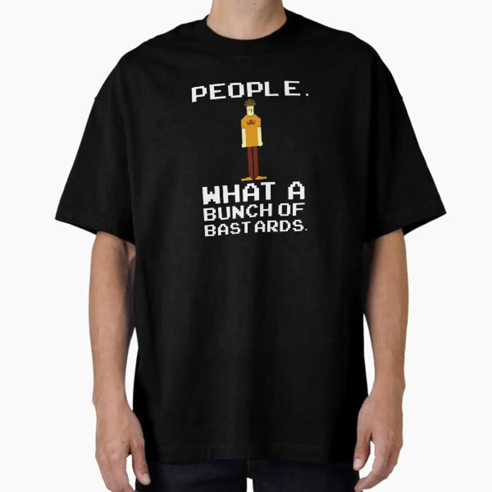 People What a Bunch of Bastards Roy IT Crowd Oversized T Shirt vintage Washed streetwear Top For Everyday Wear Breathable