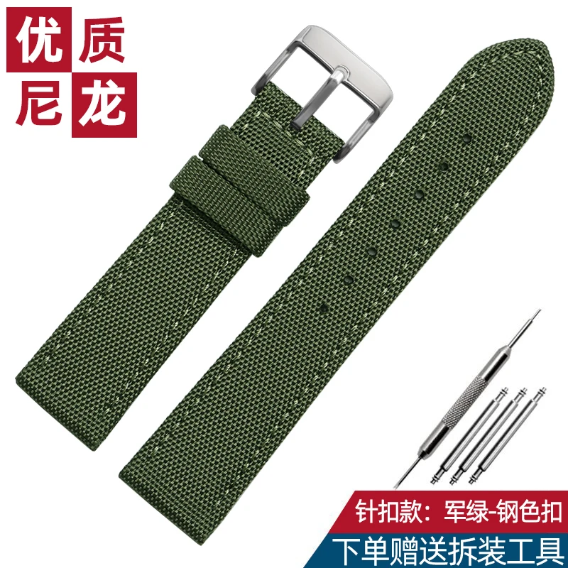 18 20 22 23 24 mm Męski nylonowy skórzany pasek do zegarka Omega Seiko Casio Tissot Breitling Tag Heuer Wysokiej jakości płócienny pasek do zegarka