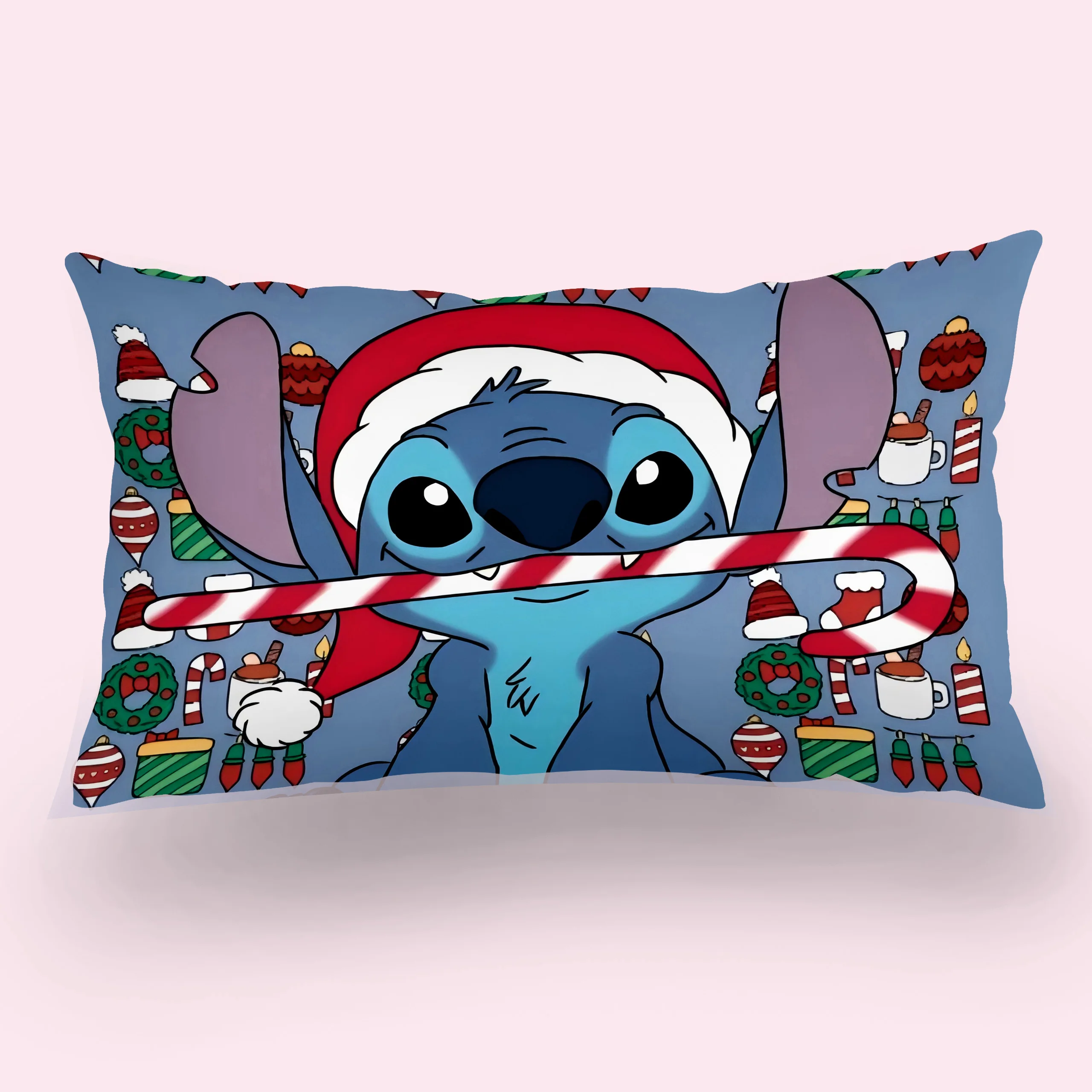 Christmas Disneies Stitch Double-sided Printing Rectangle Pillow Case Bedside Pillowcase Sofa Cushion Cover Room Home Decoration