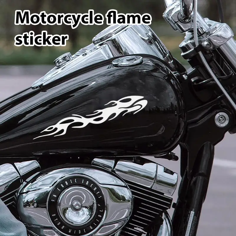 Motorcycle Flame Decals Reflective Stickers Multicolor Decorative Sticker Motorbike Bumper Ornament Modification Accessories