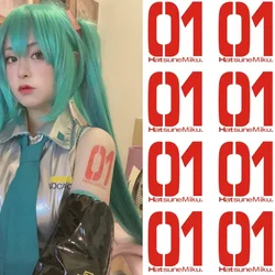 Anime Miku Cosplay Tattoo Sticker Waterproof Temporary Adult Unisex Prop Accessories Gifts