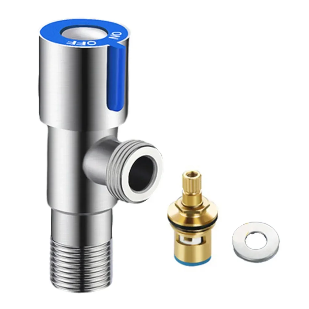 Stainless Steel Hot Cold Inlet Valve Bathroom Faucet Stop Valve Kitchen Sink Basin Triangle Valve Water Pressure Regulator