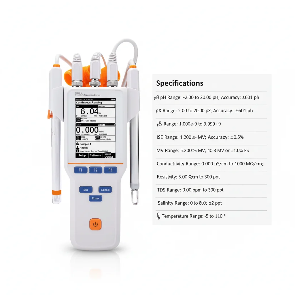 Multi-parameter water quality analyzer for aquaculture, fish pond water quality monitoring, drinking water