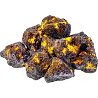 1PC Rough Yooperlite UV Fluorescent Emberlite Glowing Fire Rocks Chunks Stone Flamestone Decor 6