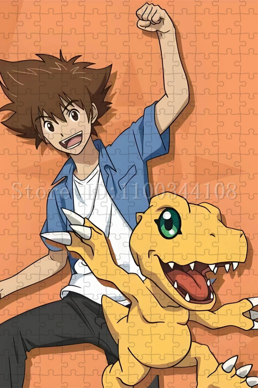 300/500/1000 Piecs Digimon Jigsaw Puzzles for Children Intelligence Game Toys Anime Character Cartoon Puzzle New Year Gifts