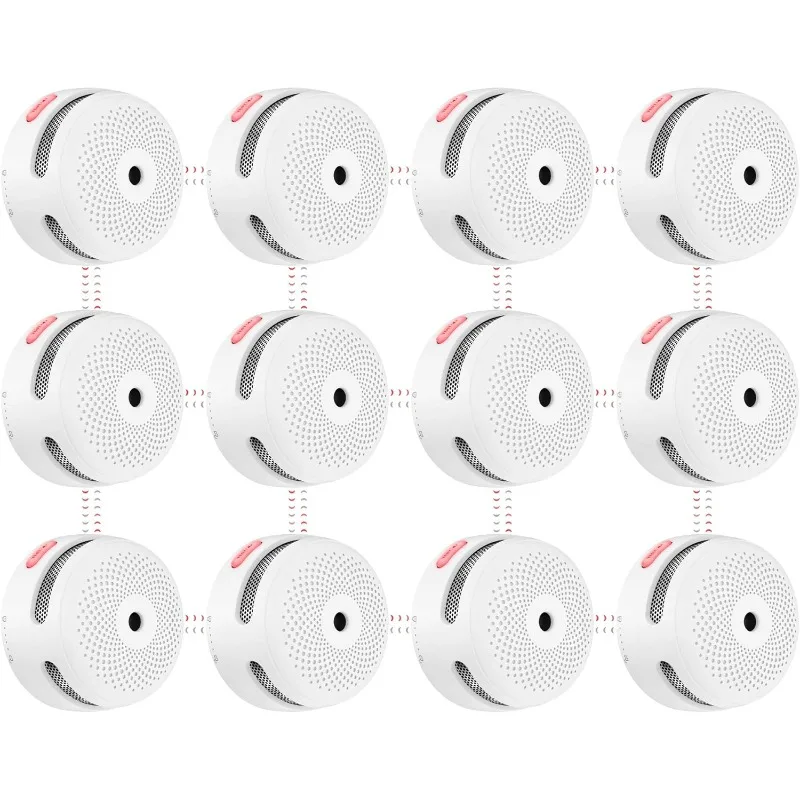 Wireless Interconnected Smoke Detector Fire Alarm with Over 820 feet Transmission Range, XS01-WR Link+, 12-Pack