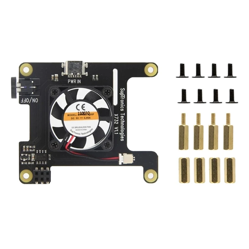 Papan ekspansi M.2 NVME SSD X876 + papan ekspansi daya X732 dengan cangkang logam X863-C1 + modul penyimpanan NAS kipas pendingin