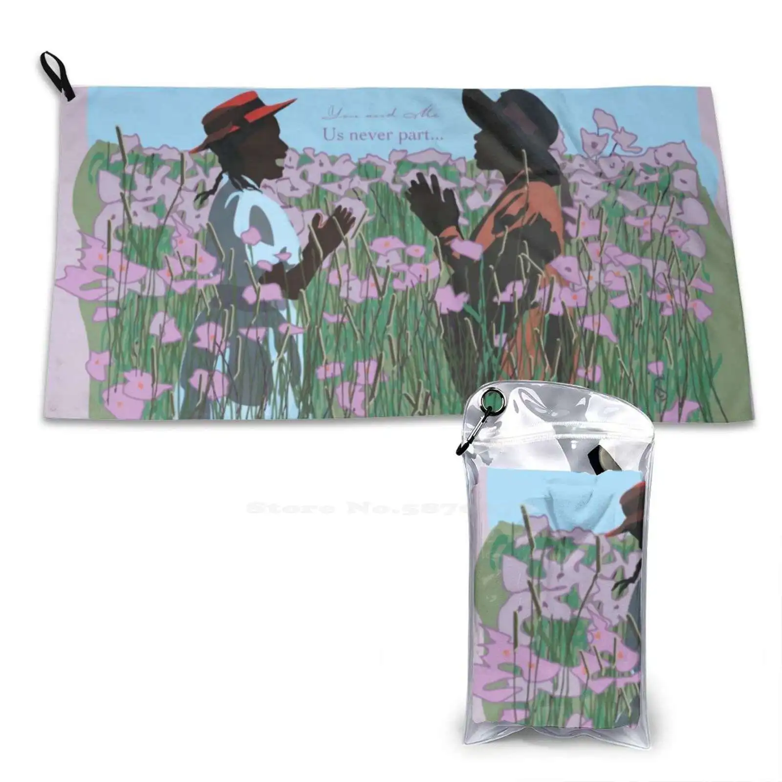 The Color Purple Movie Art Poster-Sisters Play , You And Me Us Never Part Soft Microfiber Fabric Travel Towel Until You Do