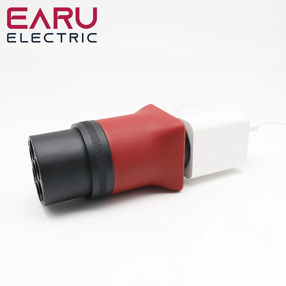 Draagbare 220 V Type 2 Stekker naar Schuko Socket U Plug EV Opladen Adapter Voor EV Charger EV Connector earu