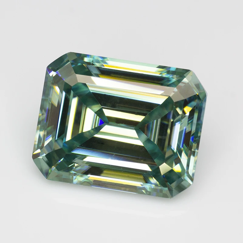 Never Fade Green Emerald Cut0.8-5.0ct Pass Diamond Tester Moissanite Loose Stones With GRA Certificate