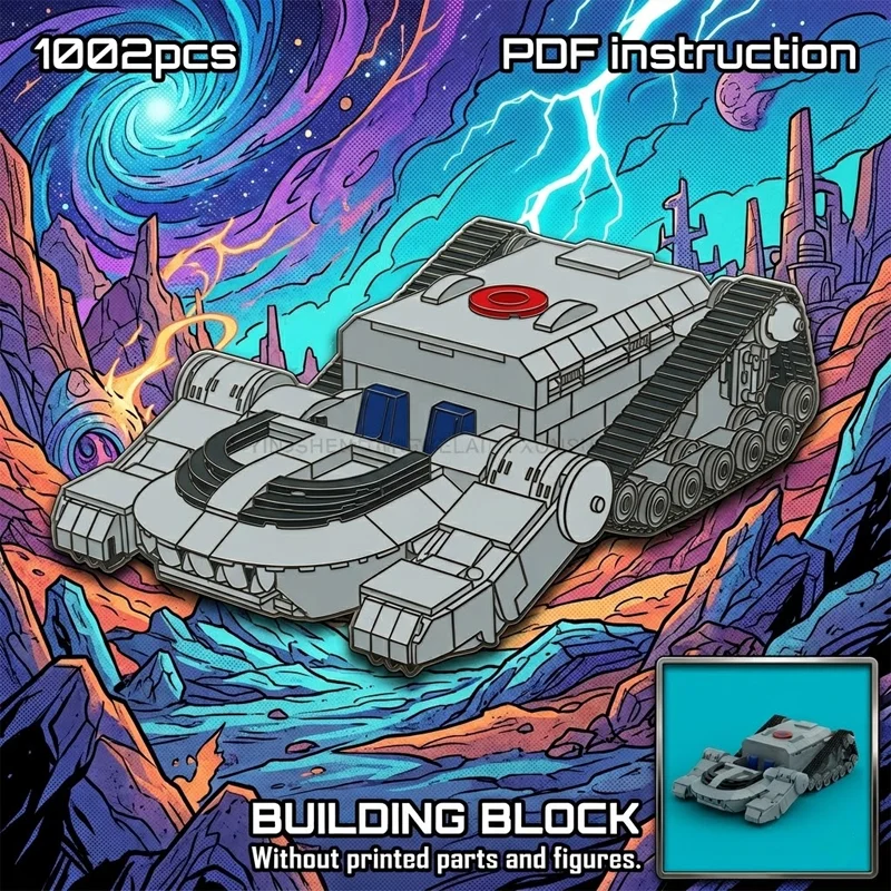 

Adult Collector Toy MOC Classic 80s Animation Thunder Battle Tank Building Blocks Retro Tracked Combat Vehicle Display Brick