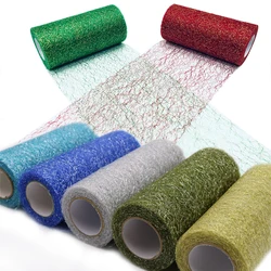 Gold Silver Tulle Roll Spool Fabrics 10 Yards 15cm Tutu Skirts Girls Baby Shower Decor Christmas Wedding Party Supplies Material