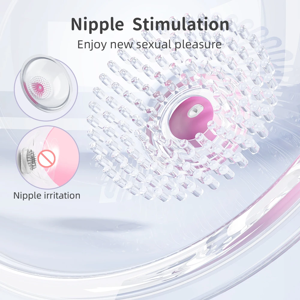 Wirless Remote Control Nipple Vibrator Breast Enlargement Pump Chest Massager Nipple Stimulation Sucking Cups Sex Toys for Women