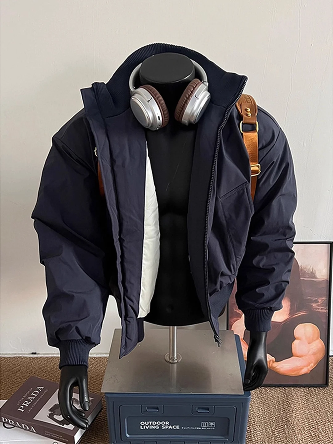 

Мужская куртка-бомбер цвета кобальт, хлопковая, в американском стиле, зимняя, утепленная, с воротником-стойкой, высококачественная, стильная, повседневная...