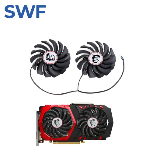 2 pièces/ensemble 87MM PLD09210S12HH ventilateur de refroidissement de remplacement pour MSI GTX 1050 Ti 950 2GD5T OC ventilateur de refroidissement de carte graphique