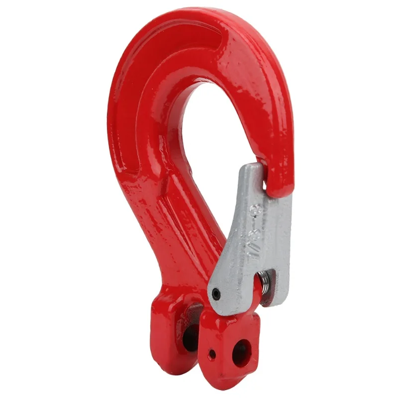 2 Ton Goat Horn Lifting Hook With Latch Alloy Steel Crane Hoist Hook For Ship Construction
