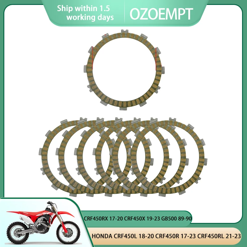 

OZOEMPT Fibrous Clutch plate Apply to HONDA CRF450L 18-20 CRF450R 17-23 CRF450RL 21-23 CRF450RX 17-20 CRF450X 19-23 GB500 89-90