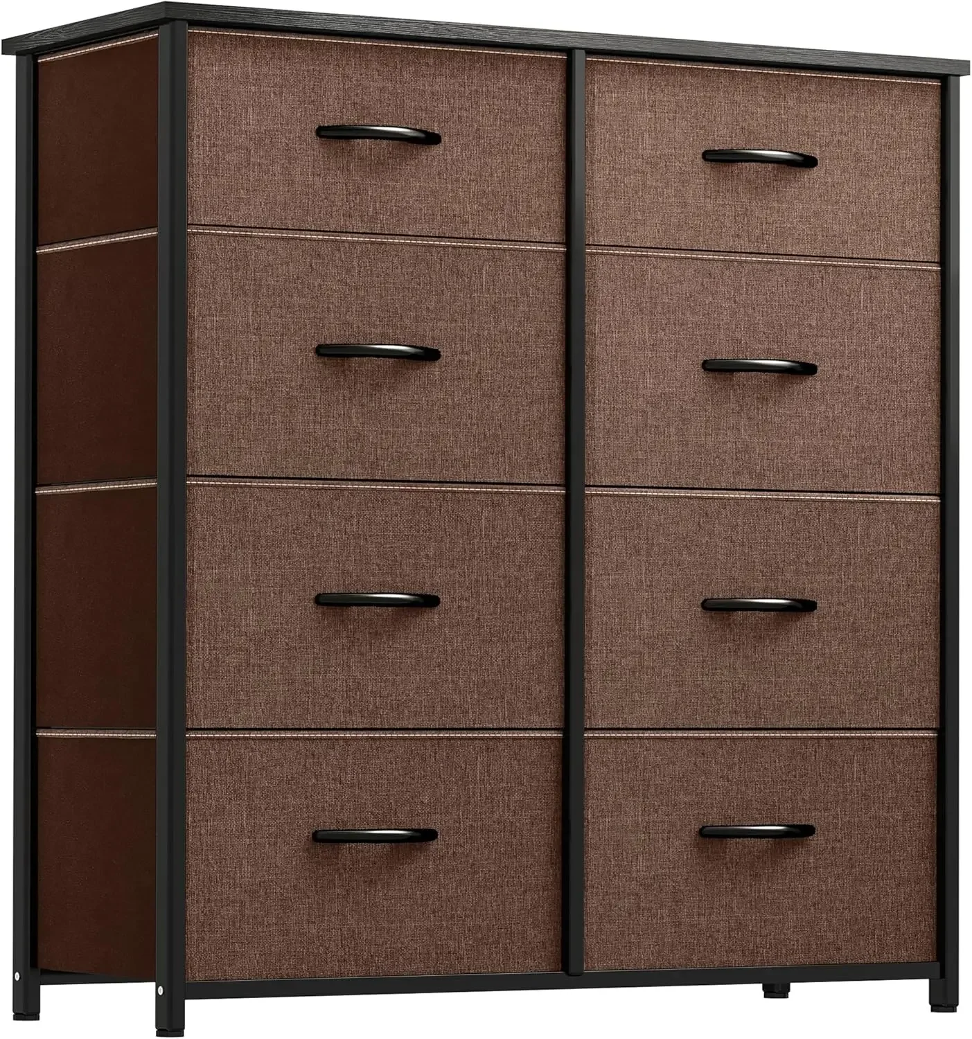 

USA Storage Tower Unit w/ 8 Drawers - Fabric Dresser Large Capacity, Organizer for Bedroom, Living Room & Closets (Coffee)