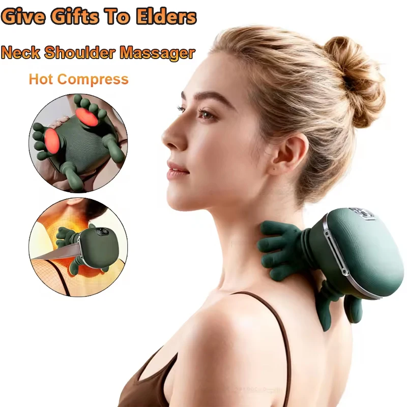 Bionic Finger Neck Shoulder Massager Wireless Neck Cervical Trapezius Kneading Body Back Hand Massage Shawl Brushless Motor