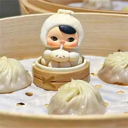 PUCKY The Feast Series Steamed Bun Action Figure Steamed Dumplings Anime Figure Cute Dolls Model Desk Decor Collectible Toy Gift