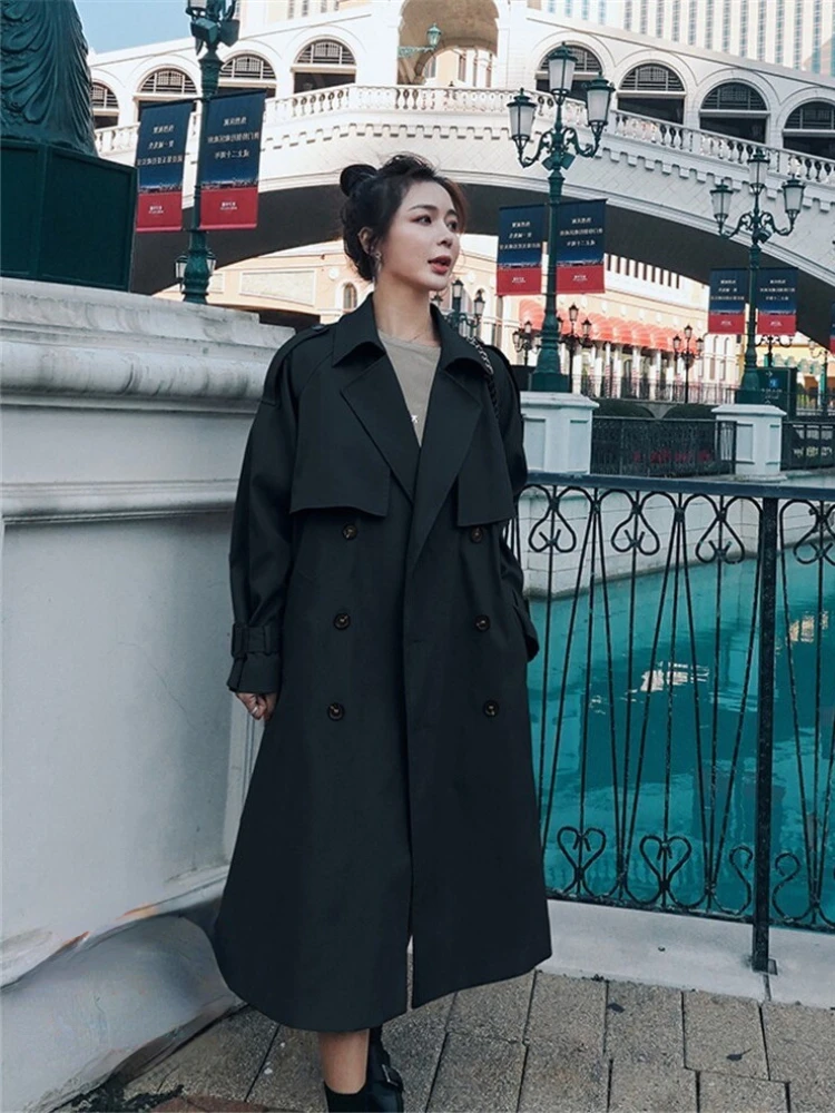 Trench Coat for Women 2022 Autumn Winter New Loose Coat Women's Casual Long Windbreaker Clothing Female Coats and Jackets Women