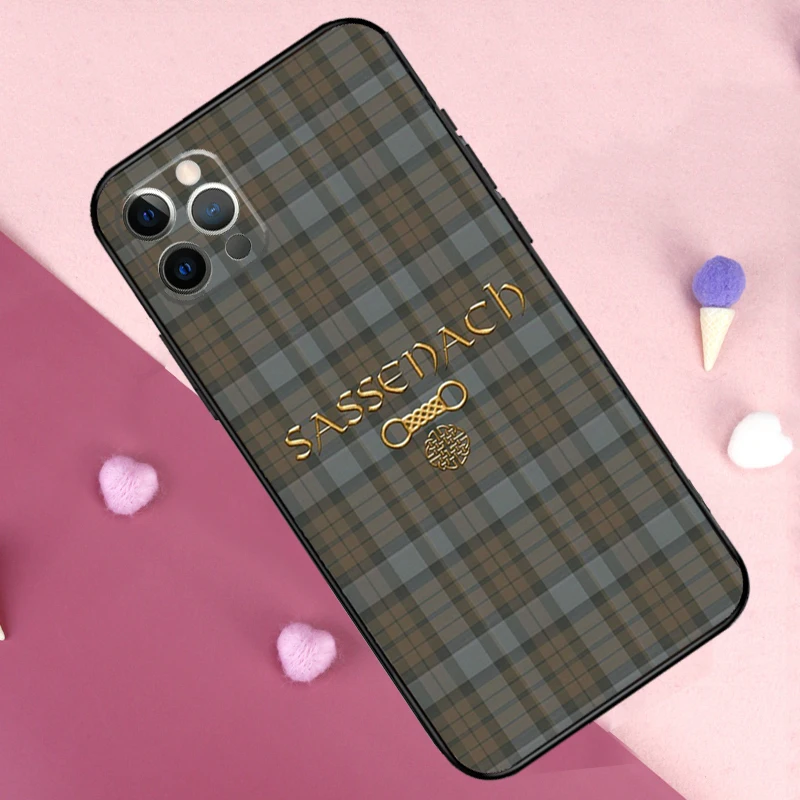 Outlander Tartan Sassenach Case For iPhone 15 16 14 Pro Max Plus 13 12 Mini 11 Pro Max X XR XS Max 7 8 Back Cover