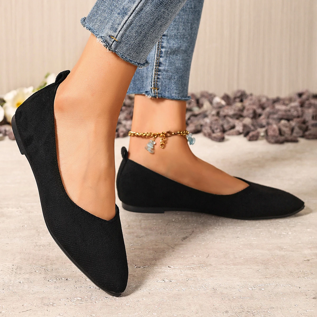 Neuer Stil, spitzer Zehenbereich, flacher Mund, atmungsaktiv, Schleifendekoration, modische und elegante, lässige, flache Schuhe für Damen, Zapatos Mujer – Detail 4