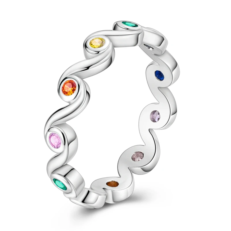 New Ring 925 Sterling Silver Thread Pattern Rings For Women Girls Birthday Anniversary Jewelry Gifts