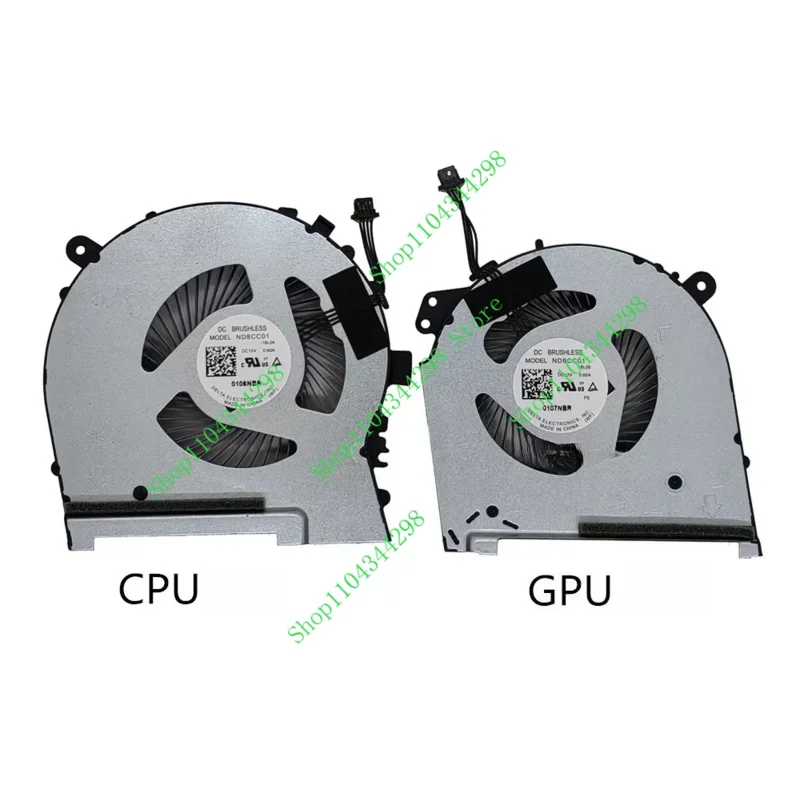 PJSE Laptop CPU GPU Cooling Fan ND8CC01 DV12V 0.60A -18L06 -18L07 4-Pin for HP OMEN 15-DH TPN-C143 15-DH0161TX DH0015NR 80W