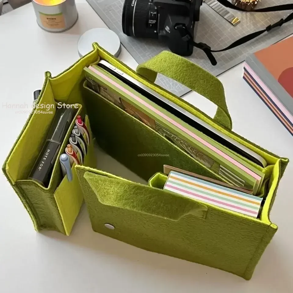 

Polyester Felt Storage Bag for Women Luxury Handbags Foldable Student Book Bags Sundries Organizer Travel Briefcase Laptop Bag