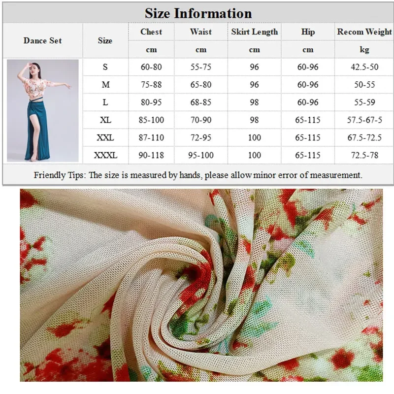 Volwassen Elegante Buikdans Top Split Rok Oefenkleding Vrouwen Oosterse Stage Performance Les Slijtage Klasse Kostuum Outfit