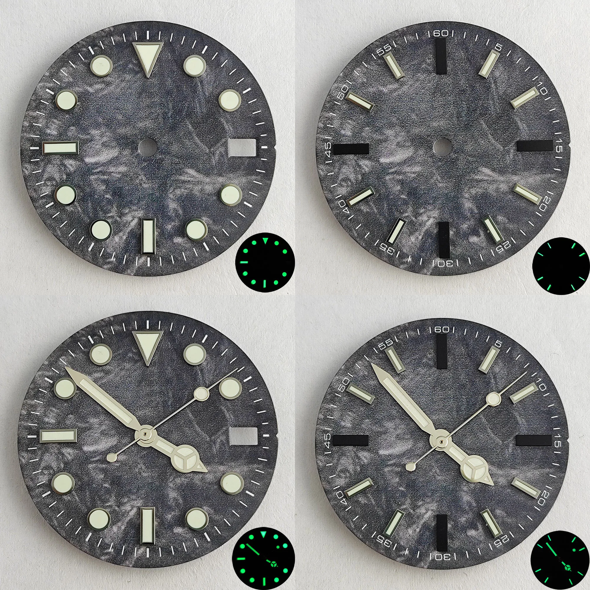 

Циферблат часов NH35, карбоновый черный циферблат, циферблат NH35NH36, стрелки, подходят для замены и ремонта механизмов NH35NH36.