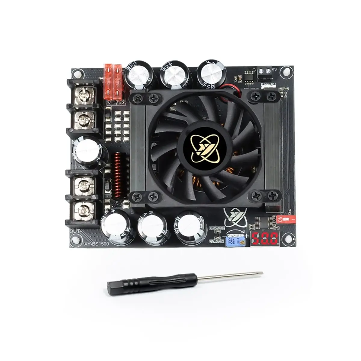 -[T177C Digital]1500W 50A High Current Boost Power Module Dual Inductor Full Power Low Ripple Step-Up Moule for Audio Amplifier