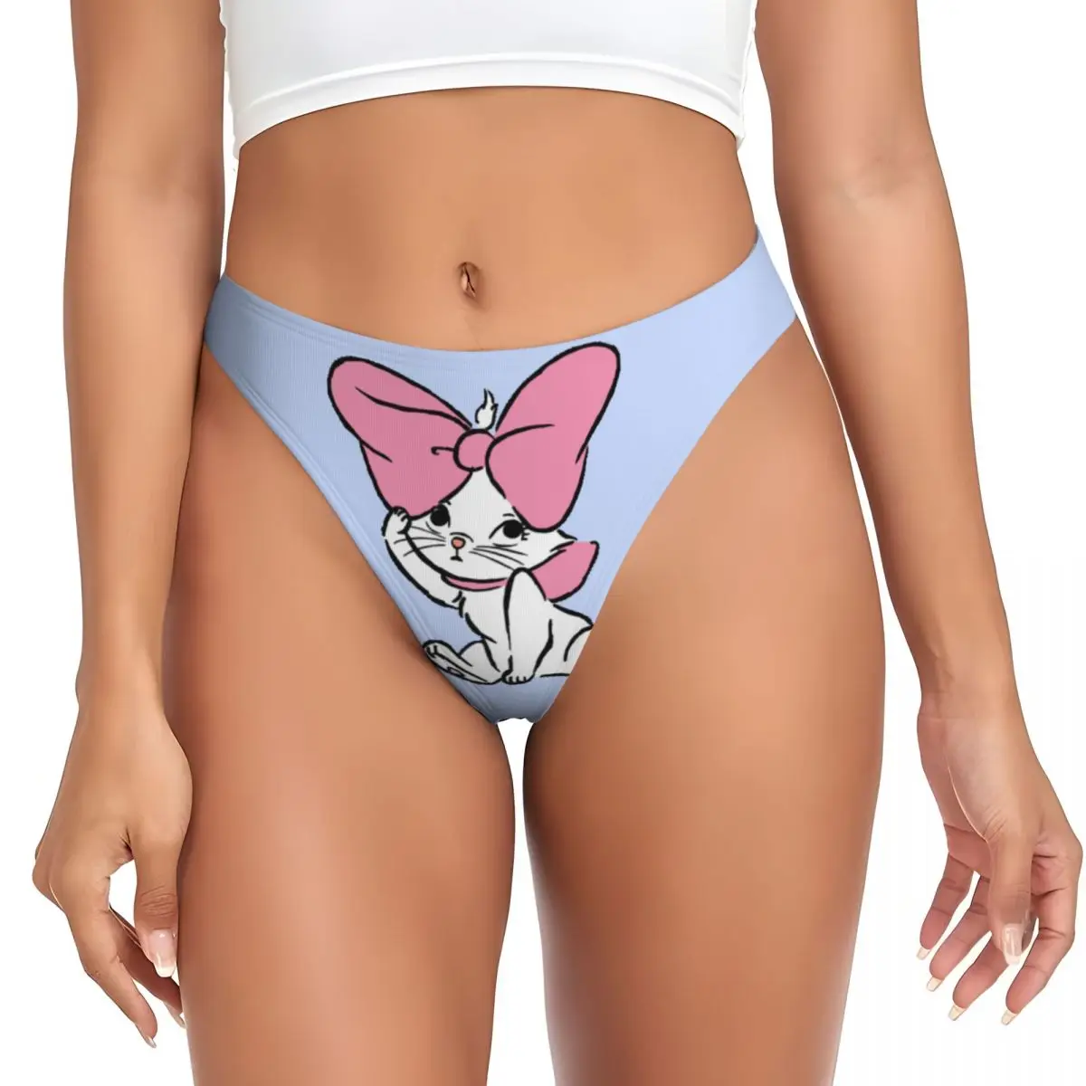 

Custom Women's Marie Cartoon Cats G-string Panties Female Soft Thongs Underwear