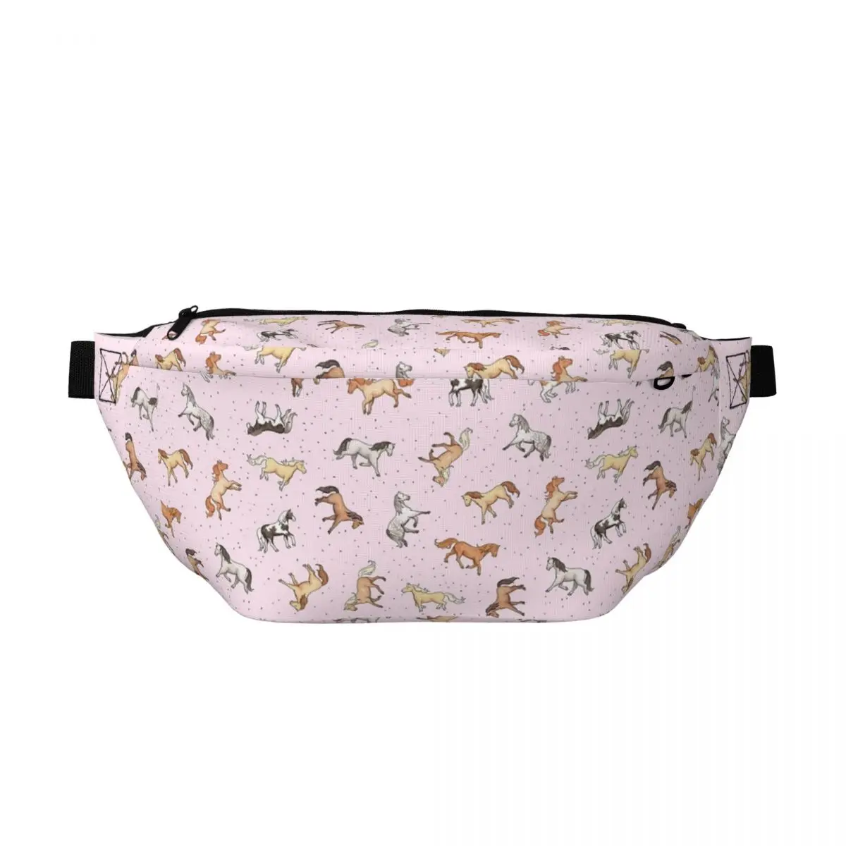 

Сумка-бананка через плечо с принтом «Красные пятна лошадей на розовом фоне сакуры», унисекс, регулируемая поясная сумка, чехол для телефона, нагрудная сумка