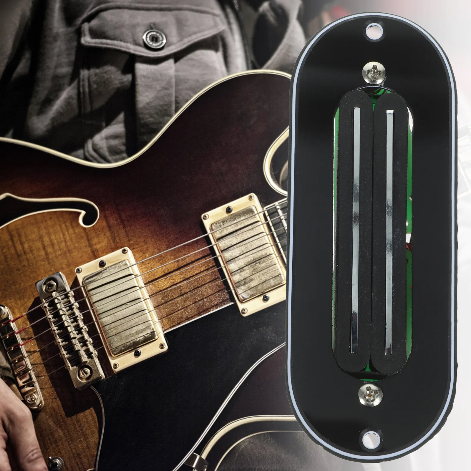 

Black White Black Guitar Pickup Harness for 4-String Instruments Acoustic Electric Cigar Box Guitar Transducer